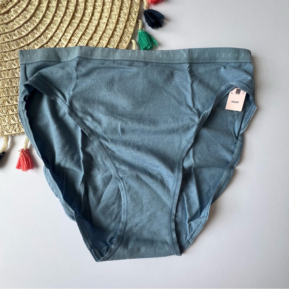 Victoria's Secret Cotton High-Leg Brief Panty Faded Denim XS NEW